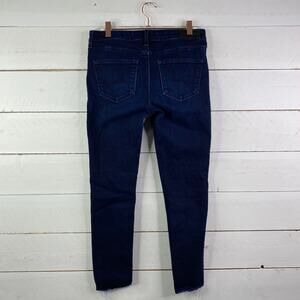 BIG STAR Dark Wash Mid Rise Skinny Andrea Crop Denim Raw Hem Jeans‎ Size 28
